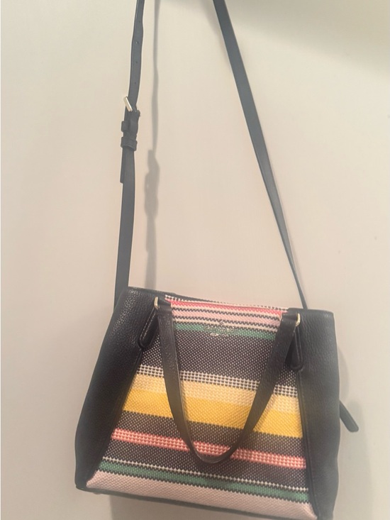 kate spade Handbags - kate spade Navy Tote with Yellow, Pink & Green Stripes